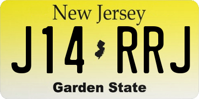 NJ license plate J14RRJ