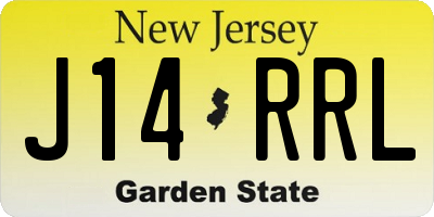 NJ license plate J14RRL