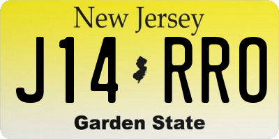 NJ license plate J14RRO