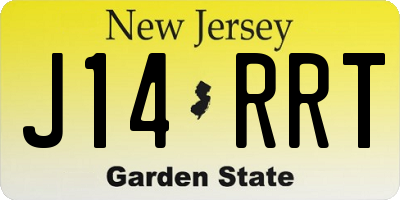 NJ license plate J14RRT