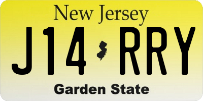 NJ license plate J14RRY