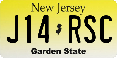 NJ license plate J14RSC