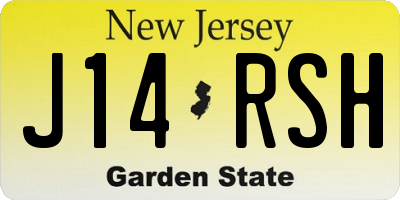 NJ license plate J14RSH