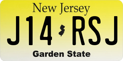 NJ license plate J14RSJ