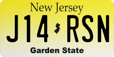 NJ license plate J14RSN