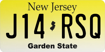 NJ license plate J14RSQ