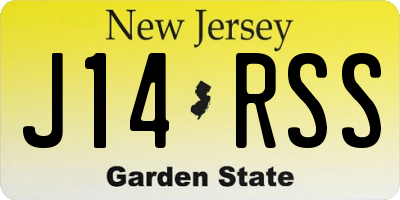NJ license plate J14RSS