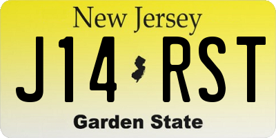 NJ license plate J14RST