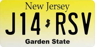 NJ license plate J14RSV