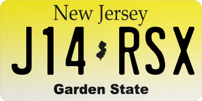 NJ license plate J14RSX