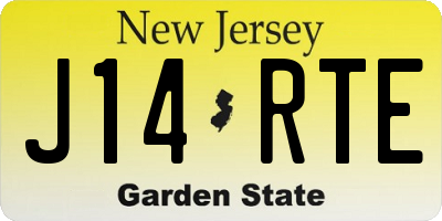NJ license plate J14RTE