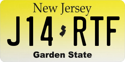 NJ license plate J14RTF
