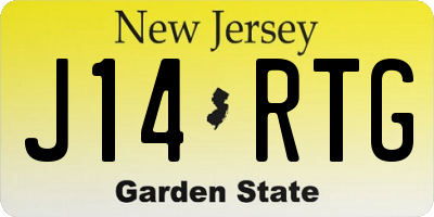 NJ license plate J14RTG