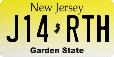 NJ license plate J14RTH