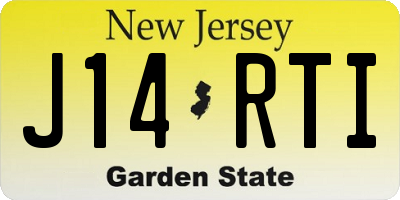 NJ license plate J14RTI