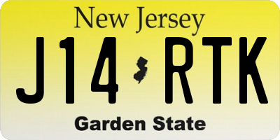 NJ license plate J14RTK
