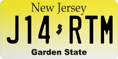 NJ license plate J14RTM