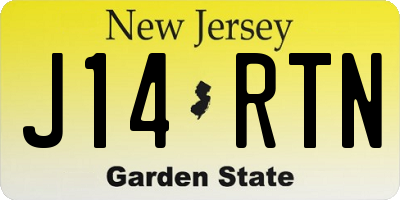 NJ license plate J14RTN