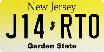 NJ license plate J14RTO