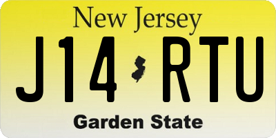NJ license plate J14RTU