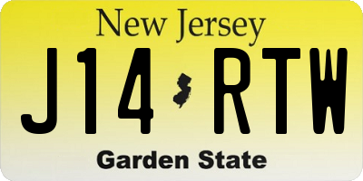 NJ license plate J14RTW