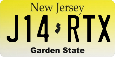 NJ license plate J14RTX