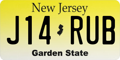 NJ license plate J14RUB