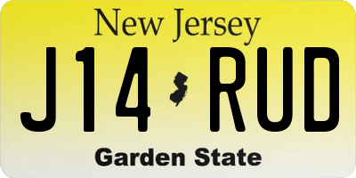 NJ license plate J14RUD