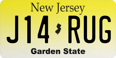 NJ license plate J14RUG