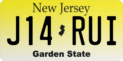 NJ license plate J14RUI