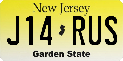 NJ license plate J14RUS