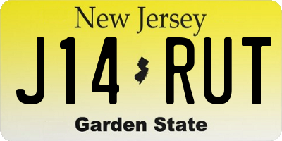 NJ license plate J14RUT