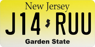NJ license plate J14RUU