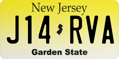 NJ license plate J14RVA