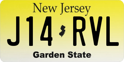 NJ license plate J14RVL