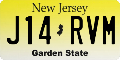 NJ license plate J14RVM