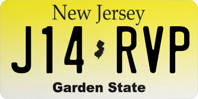 NJ license plate J14RVP