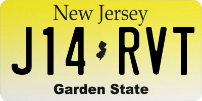 NJ license plate J14RVT