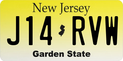 NJ license plate J14RVW
