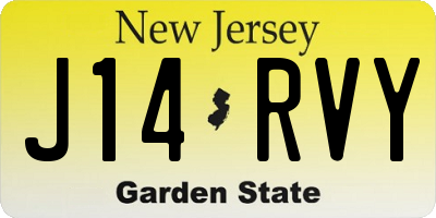 NJ license plate J14RVY