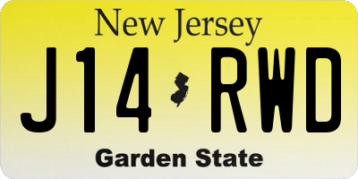 NJ license plate J14RWD