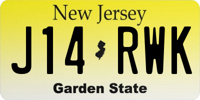 NJ license plate J14RWK
