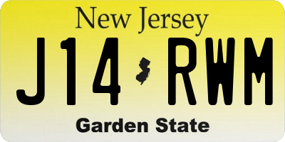 NJ license plate J14RWM
