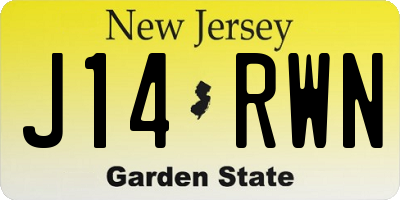 NJ license plate J14RWN