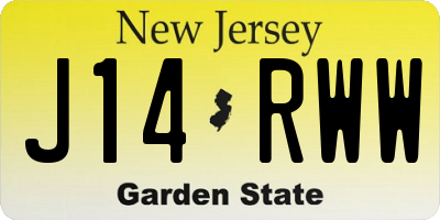 NJ license plate J14RWW