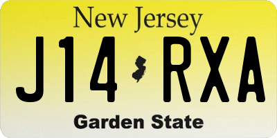 NJ license plate J14RXA