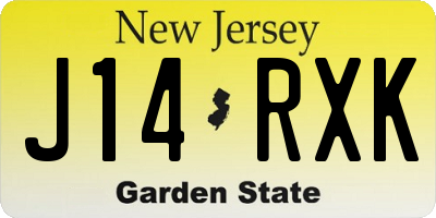 NJ license plate J14RXK