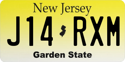 NJ license plate J14RXM