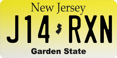 NJ license plate J14RXN