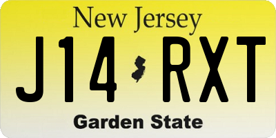 NJ license plate J14RXT